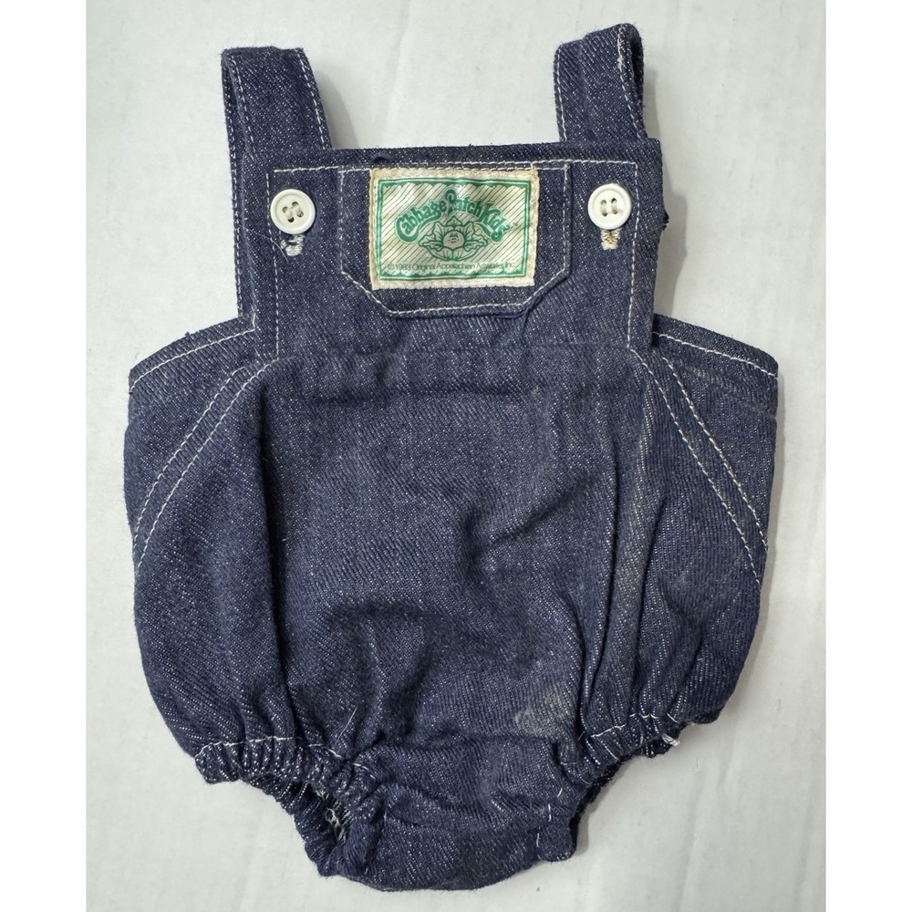 Vintage 1983 Cabbage Patch Kids Blue Denim Overalls Doll Outfit